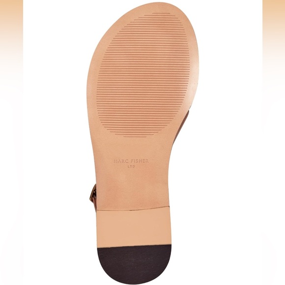 NIB Marc Fisher LTD Lille Flat Sandal, Natural Leather - Picture 4 of 8